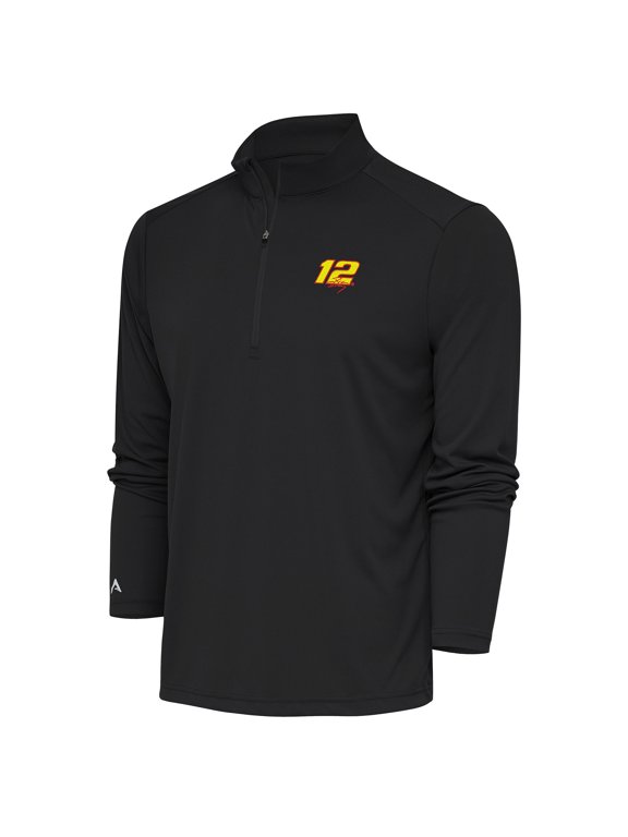 Men's Antigua Gray Ryan Blaney Tribute Quarter-Zip Pullover Top