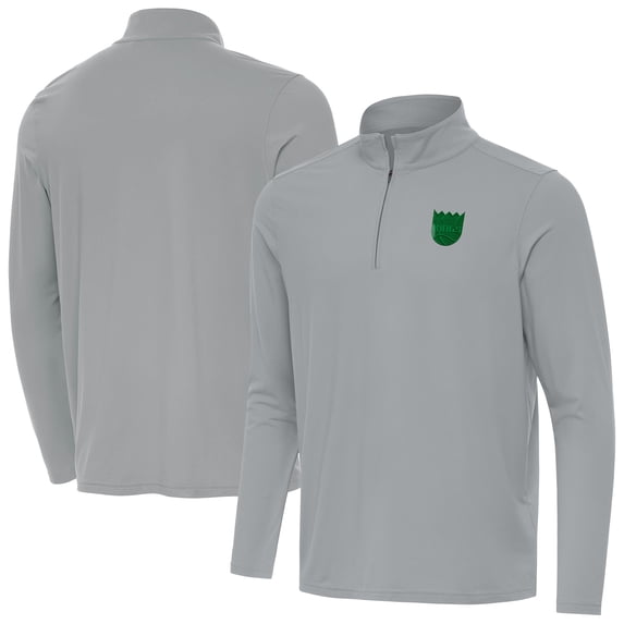 Men's Antigua Gray Sacramento Kings St. Patrick's Day Intent Quarter-Zip Jacket