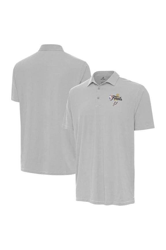 Men's Antigua Gray San Antonio Spurs 2026 NBA Finals Twine Polo