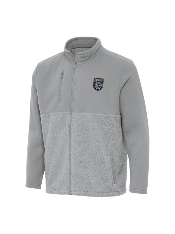 Men's Antigua Gray San Diego FC Daily Fused Full-Zip Jacket