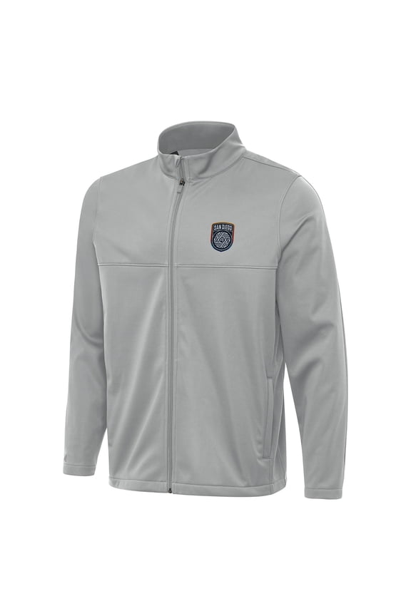 Men's Antigua Gray San Diego FC Links 2 Full-Zip Golf Jacket