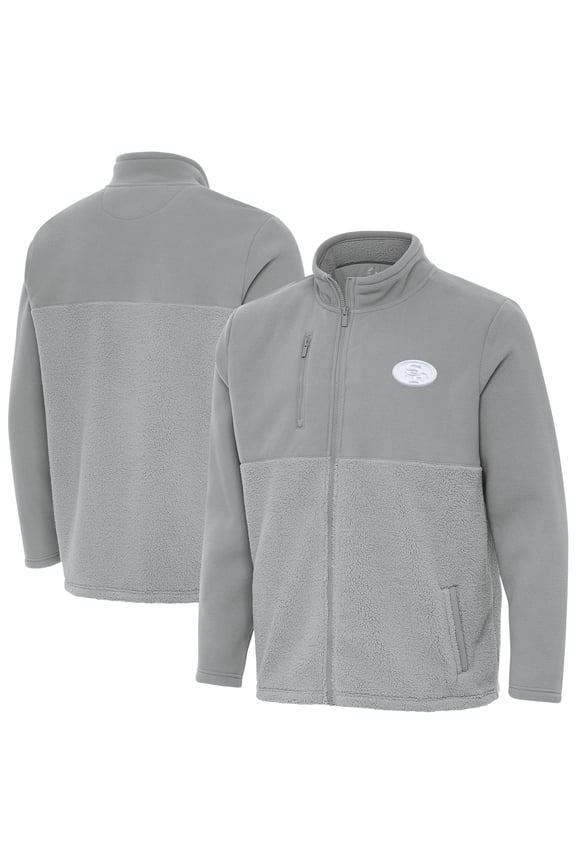 Men's Antigua Gray San Francisco 49ers Daily Fused Full-Zip Jacket