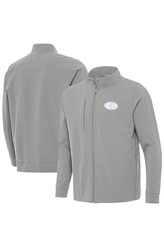 Men's Antigua  Gray San Francisco 49ers Regard Full-Zip Jacket
