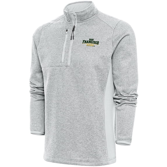 Men's Antigua Gray San Francisco Dons Course Quarter-Zip Top