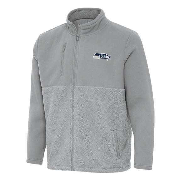 Men's Antigua Gray Seattle Seahawks Daily Fused Full-Zip Jacket