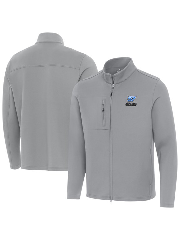Men's Antigua Gray Shane van Gisbergen Objection Full-Zip Jacket