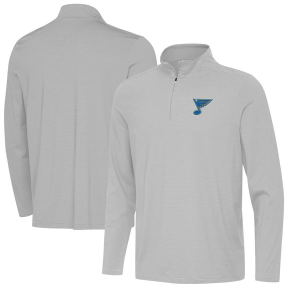 Men's Antigua Gray St. Louis Blues Twine Quarter-Zip Pullover