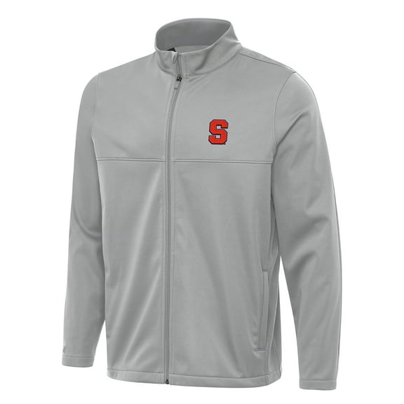 Men's Antigua Gray Syracuse Orange Links 2 Full-Zip Golf Jacket