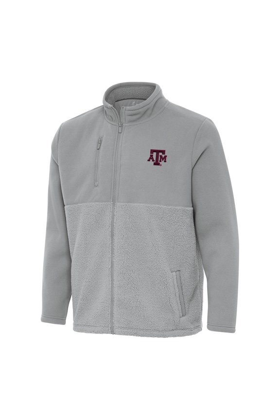 Men's Antigua Gray Texas A&M Aggies Daily Fused Full-Zip Jacket