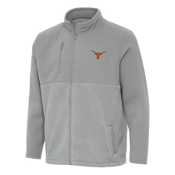 Men's Antigua Gray Texas Longhorns Daily Fused Full-Zip Jacket