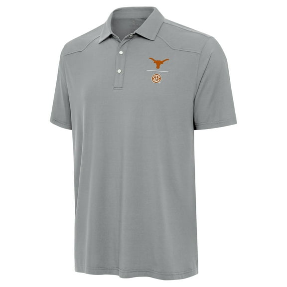 Men's Antigua Gray Texas Longhorns SEC Western Polo