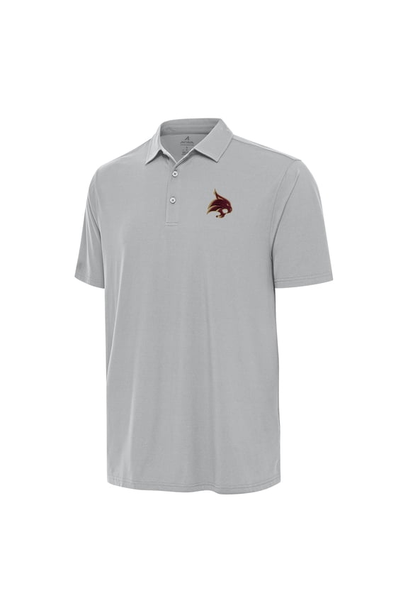 Men's Antigua Gray Texas State Bobcats Era Polo