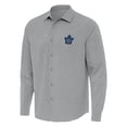 thumbnail image 1 of Men's Antigua Gray Toronto Maple Leafs Exposure Woven Long Sleeve Button-Up Shirt, 1 of 1