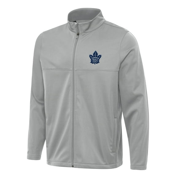Men's Antigua Gray Toronto Maple Leafs Links 2 Full-Zip Golf Jacket