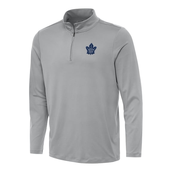 Men's Antigua Gray Toronto Maple Leafs Reprocess Quarter-Zip Top