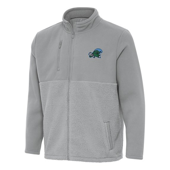 Men's Antigua Gray Tulane Green Wave Daily Fused Full-Zip Jacket
