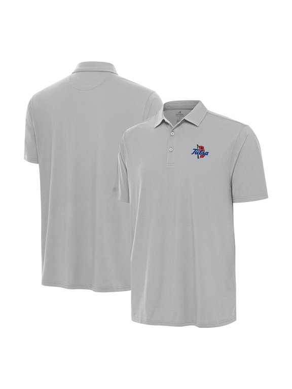 Men's Antigua Gray Tulsa Golden Hurricane Era Polo
