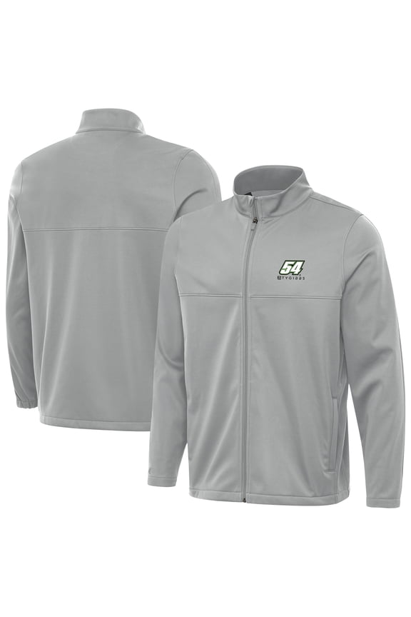 Men's Antigua Gray Ty Gibbs Links 2 Full-Zip Golf Jacket