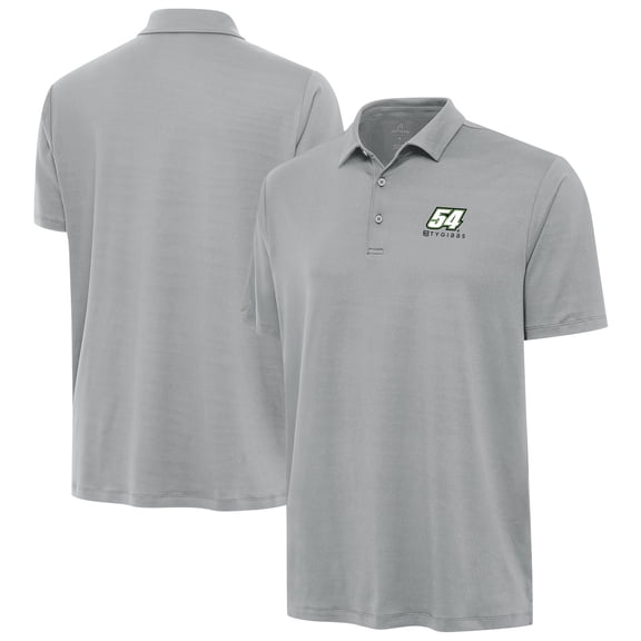Men's-Antigua Gray Ty Gibbs Reprocess Polo