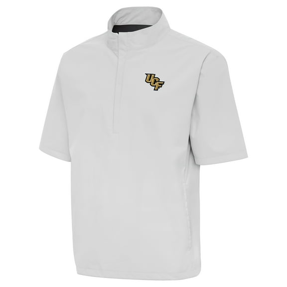 Men's Antigua  Gray UCF Knights Brisk Short Sleeve Quarter-Zip Windbreaker