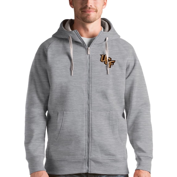 Men's Antigua Gray UCF Knights Victory Full-Zip Hoodie