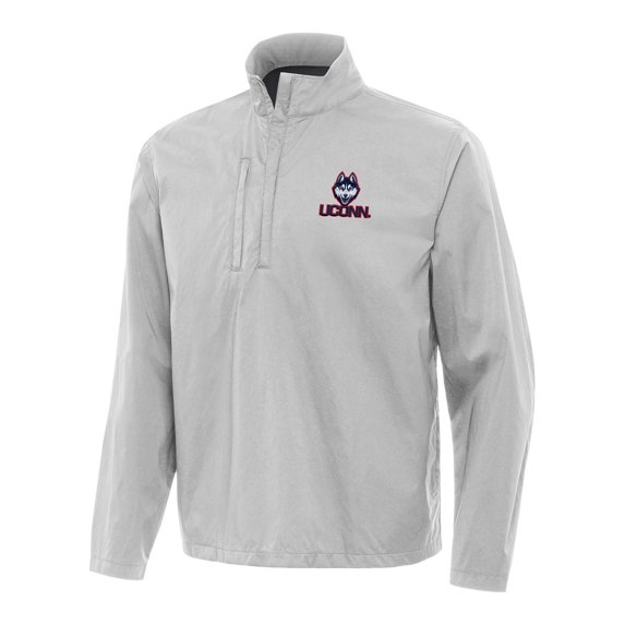 Men's Antigua Gray UConn Huskies Brisk Quarter-Zip Windbreaker