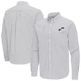 thumbnail image 1 of Men's Antigua Gray Utah Jazz Ellis Woven Tri-Blend Button-Down Shirt, 1 of 3