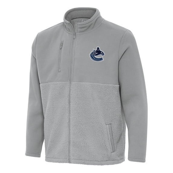 Men's Antigua Gray Vancouver Canucks Daily Fused Full-Zip Jacket