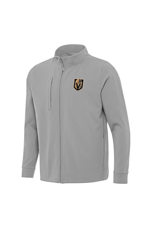 Men's Antigua Gray Vegas Golden Knights Regard Full-Zip Jacket