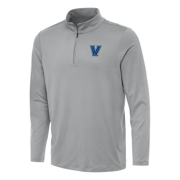 Men's Antigua Gray Villanova Wildcats Reprocess Quarter-Zip Top
