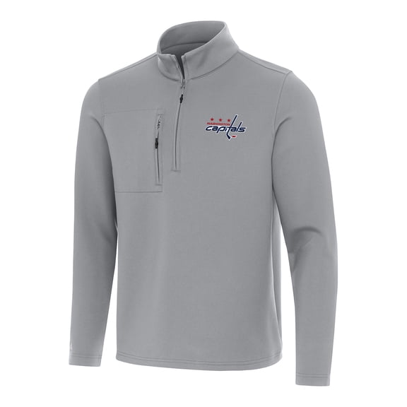 Men's Antigua Gray Washington Capitals Insider Quarter-Zip Top