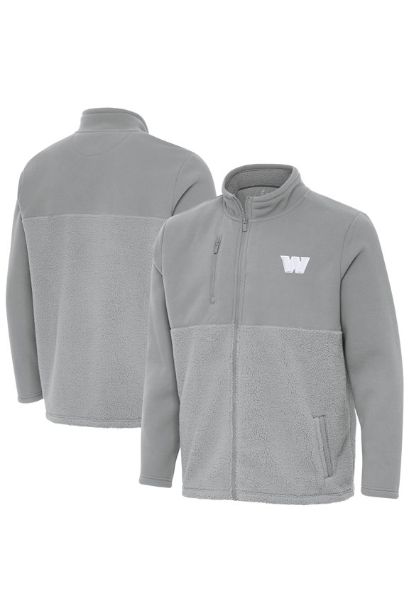 Men's Antigua Gray Washington Commanders Daily Fused Full-Zip Jacket