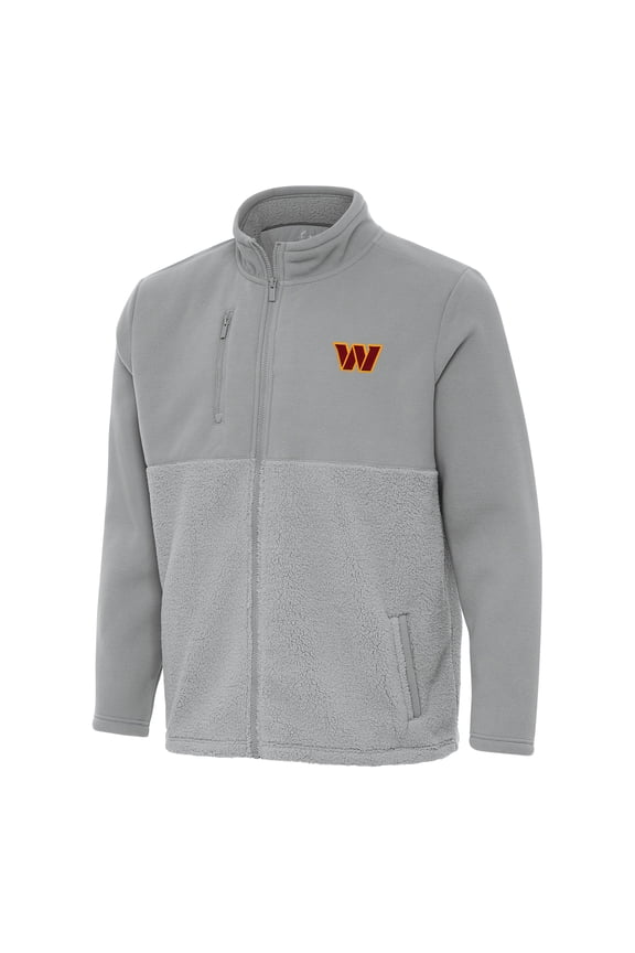 Men's Antigua Gray Washington Commanders Daily Fused Full-Zip Jacket