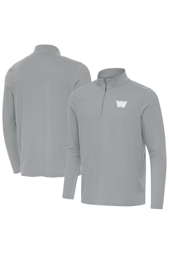Men's Antigua Gray Washington Commanders Intent Quarter-Zip Jacket