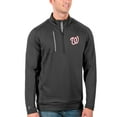 thumbnail image 1 of Men's Antigua Gray Washington Nationals Generation Quarter-Zip Pullover Jacket, 1 of 1