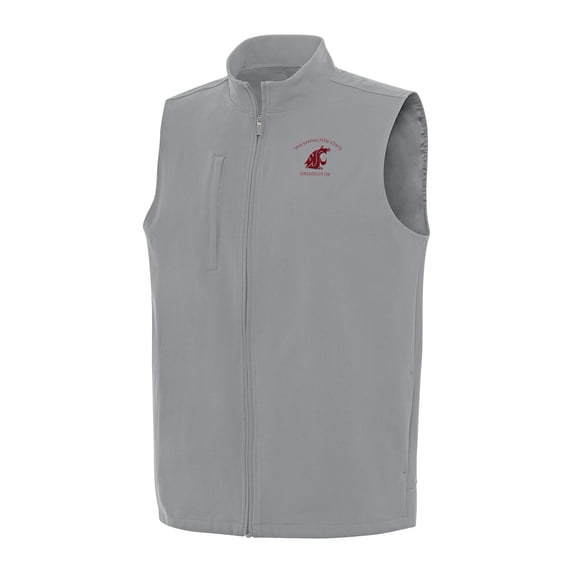 Men's Antigua Gray Washington State Cougars Regard Full-Zip Vest