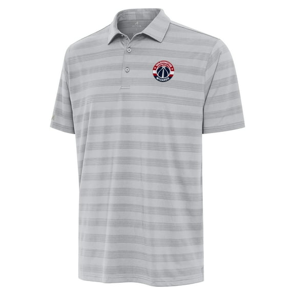 Men's Antigua Gray Washington Wizards Tunnel Polo