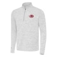 thumbnail image 1 of Men's Antigua Gray/White Cincinnati Reds Cause Quarter-Zip Top, 1 of 1