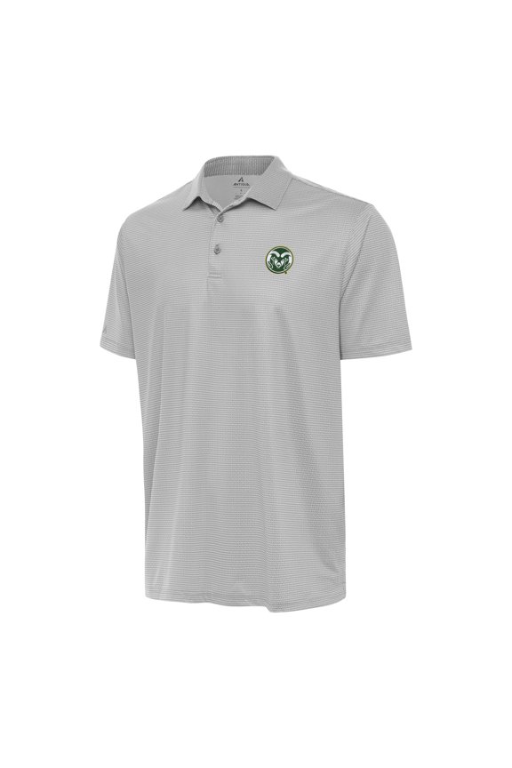 Men's Antigua Gray/White Colorado State Rams Rings Polo