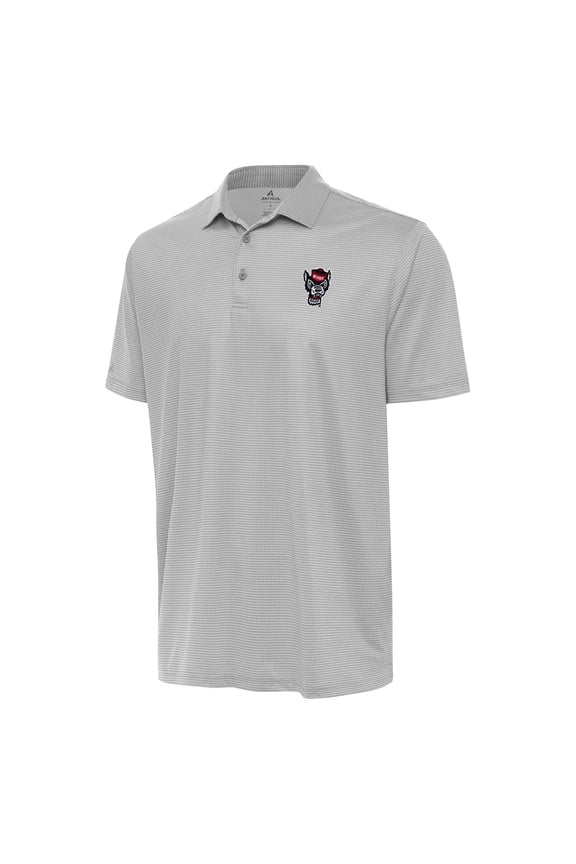 Men's Antigua Gray/White NC State Wolfpack Rings Polo