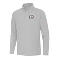 thumbnail image 1 of Men's Antigua  Gray/White Pittsburgh Steelers Twine Quarter-Zip Jacket, 1 of 1