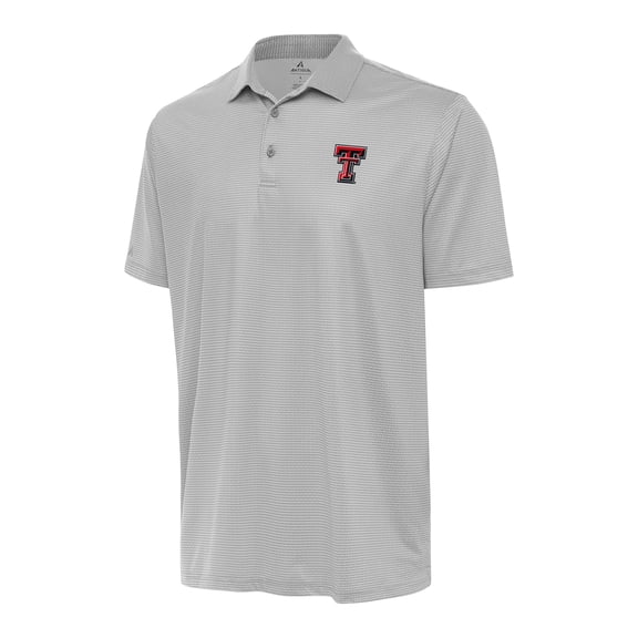 Men's Antigua Gray/White Texas Tech Red Raiders Rings Polo