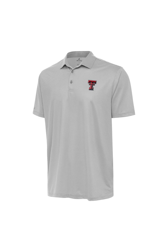 Men's Antigua Gray/White Texas Tech Red Raiders Rings Polo