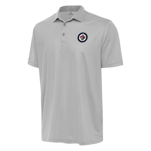 Men's Antigua Gray/White Winnipeg Jets Rings Polo
