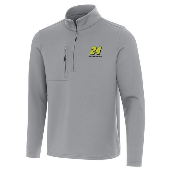 Men's Antigua  Gray William Byron Insider Quarter-Zip Top