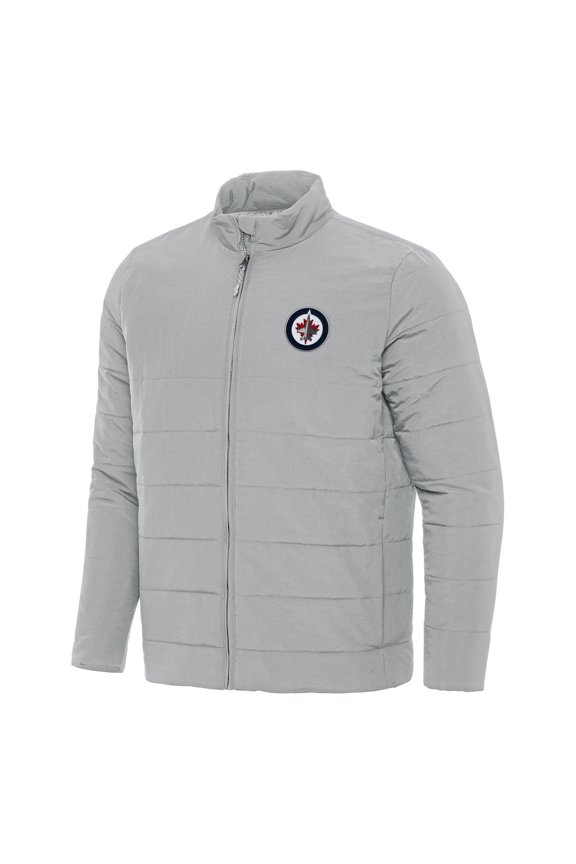 Men's Antigua Gray Winnipeg Jets Swelter Full-Zip Puffer Jacket