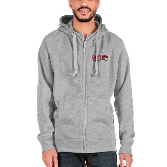 Men's Antigua Gray Winston-Salem State Rams Victory Full-Zip Hoodie