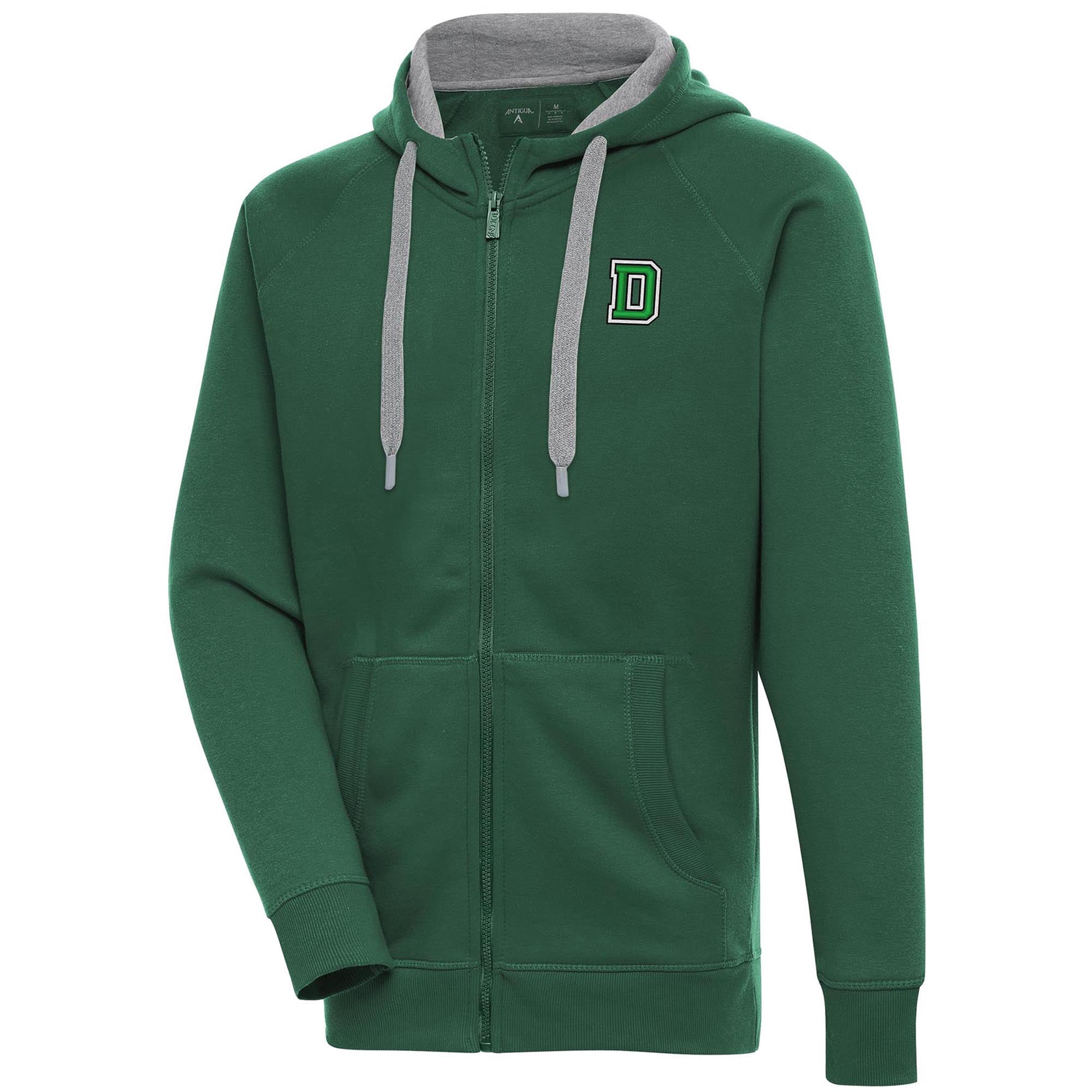 Men's Antigua Green Dartmouth Big Green Victory Raglan Full-Zip Hoodie ...