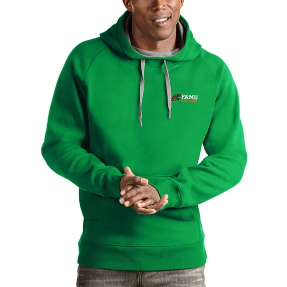 Men's Antigua Green Florida A&M Rattlers Victory Pullover Hoodie