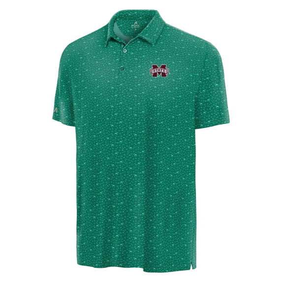 Men's Antigua Green Mississippi State Bulldogs Lucky Run Polo